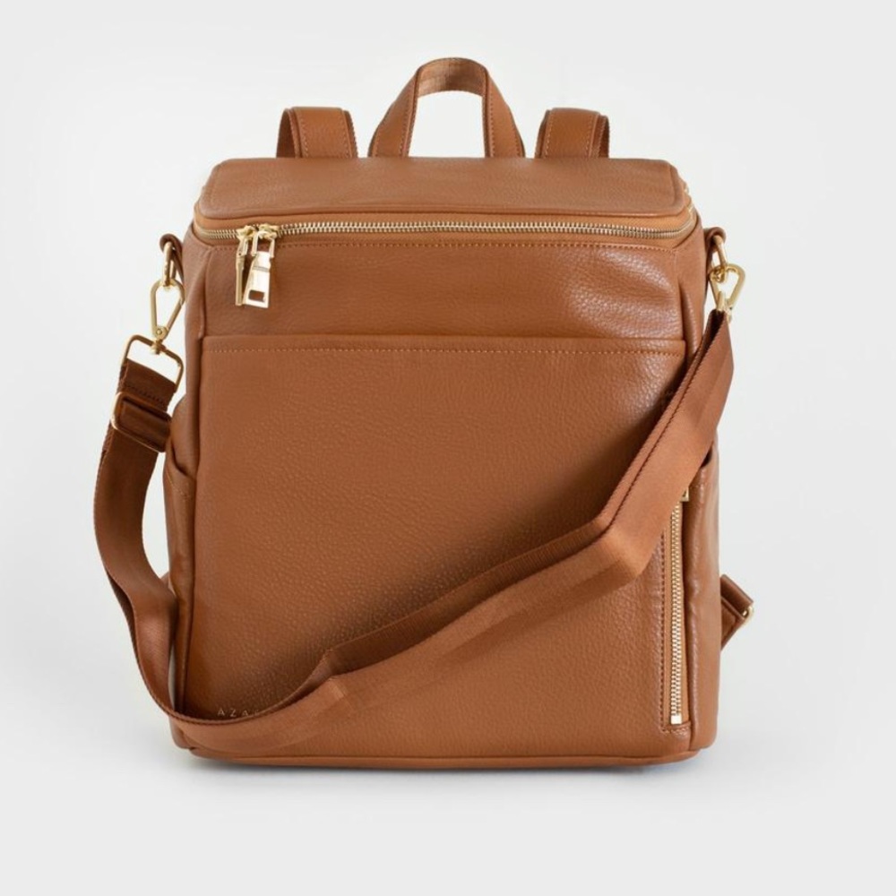 Azaria La Mere Original Convertible Diaper Bag Backpack - Caramel - Picture 2 of 5